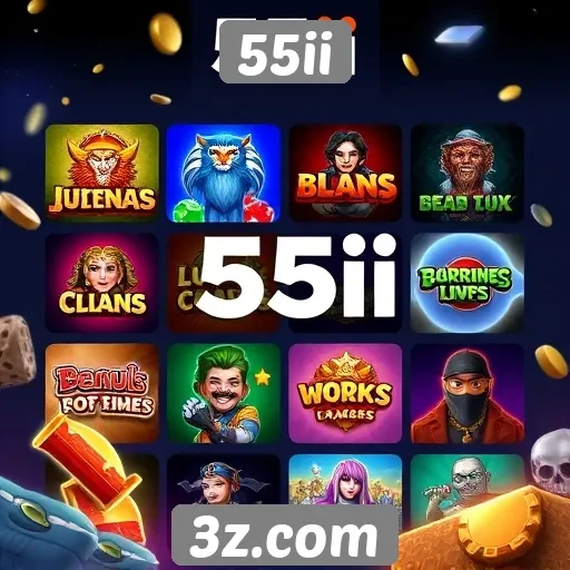 Diversidade de jogos disponíveis na plataforma 55ii